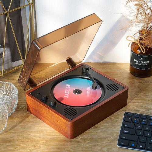 跨境桌面木质家用cd播放器 复古专辑蓝牙音响 发烧级ins同款cd机